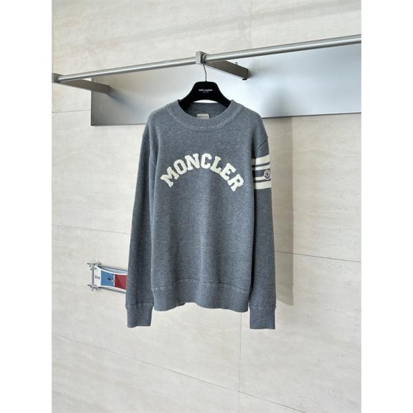  ロゴレタリング ネイビー / グレー モンクレール 2025秋冬 MONCLER コピーセーター ユニセックス クラシック