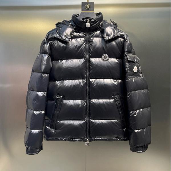 ブラック光沢ダウン 円形ロゴ 秋冬強保温 モンクレール MONCLER スーパーコピージャケット 定番