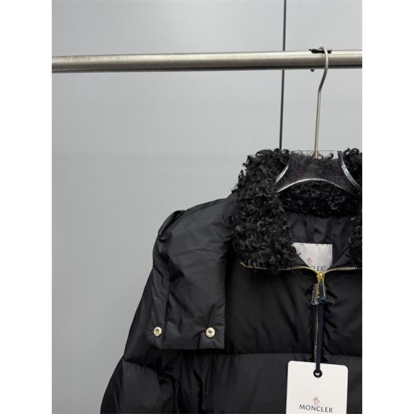 ブラックロングダウン ベルト & フリース襟 秋冬エレガント モンクレール コピーコート MONCLER レディース
