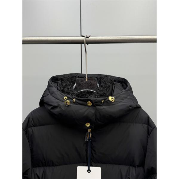 ブラックロングダウン ベルト & フリース襟 秋冬エレガント モンクレール コピーコート MONCLER レディース