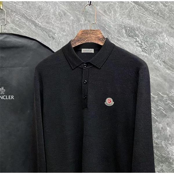 ブラック / グレー セーター POLO レッド 円形 ロゴ 2025秋冬鮮明 モンクレール 高品質 偽物 最新