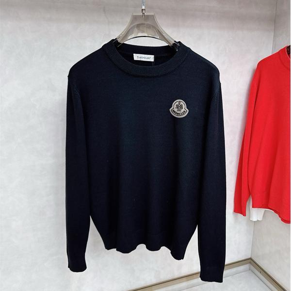 ネイビー セーター セーター 高級質感ロゴ 2025秋冬上品 MONCLER モンクレール 偽物 ユニセックス