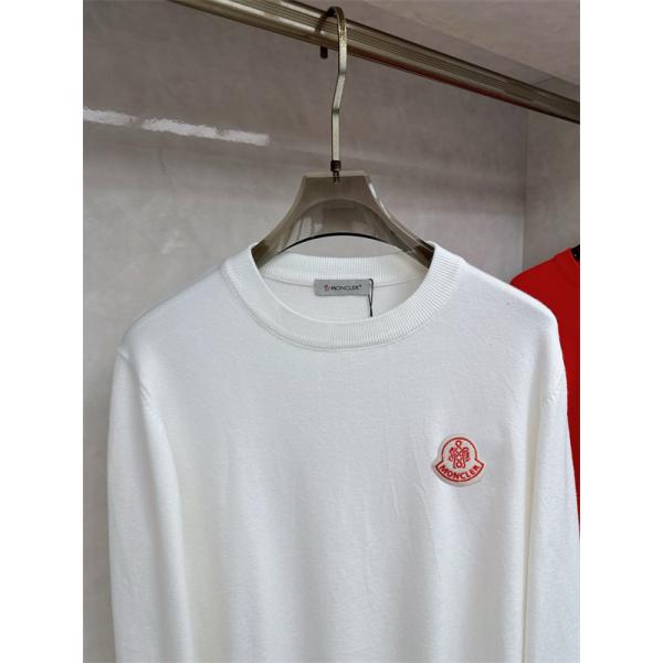 ブラック セーター MONCLER セーター 鮮明カラーロゴ 2025秋冬アクセント モンクレール 高品質コピートップス 