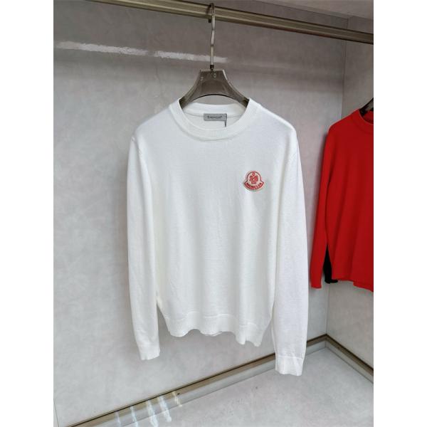 ブラック セーター MONCLER セーター 鮮明カラーロゴ 2025秋冬アクセント モンクレール 高品質コピートップス 