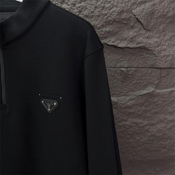 ネイビー ハーフジップ スウェット プラダ PRADA コピー 2025秋冬カジュアル シャープ
