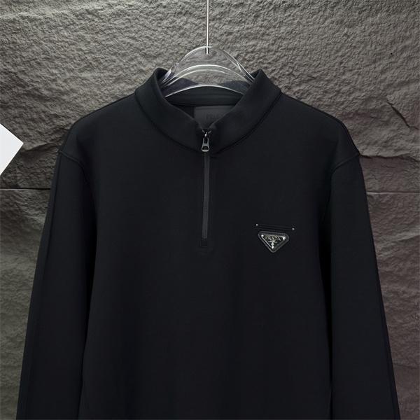 ネイビー ハーフジップ スウェット プラダ PRADA コピー 2025秋冬カジュアル シャープ