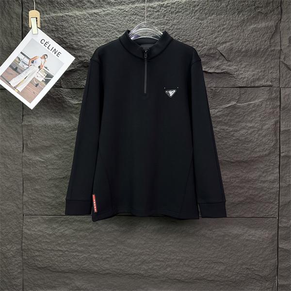 ネイビー ハーフジップ スウェット プラダ PRADA コピー 2025秋冬カジュアル シャープ