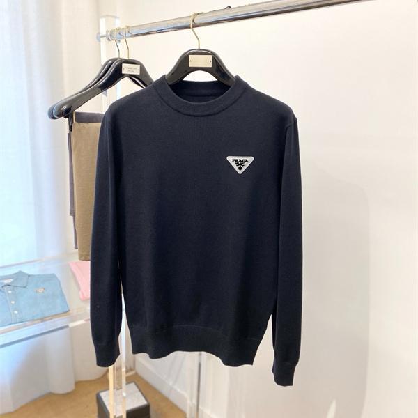 ブラック 円領 セーター プラダ PRADA スーパーコピー 2025秋冬高級 洗練 季節限定モデル