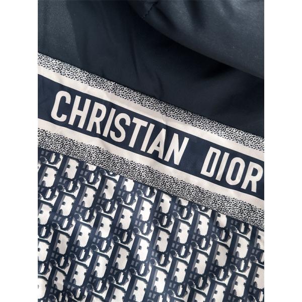 ブラック× 老花 ダウンジャケット 連帽 2025秋冬保温 ディオール DIOR コピーアウター トレンディ