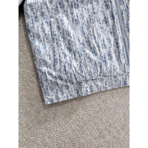 ライトブルー 老花 ジャケット 連帽 2025秋冬ファッショナブル ディオール DIOR スーパーコピーアウター