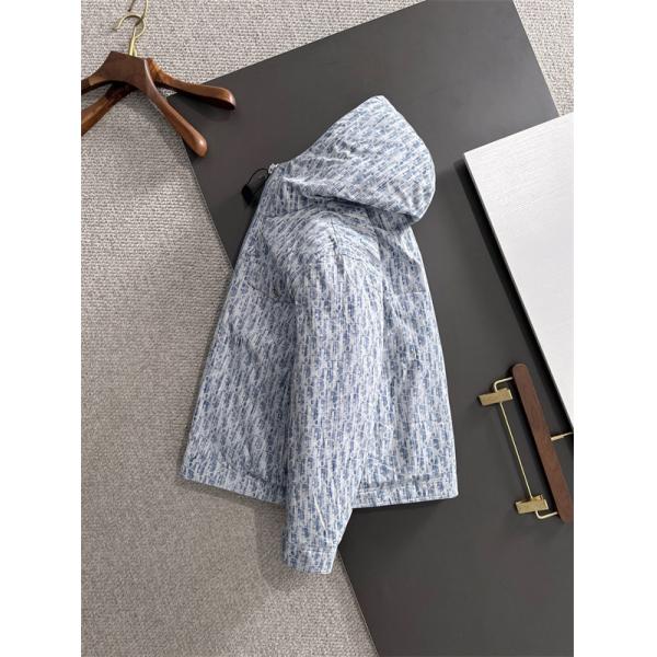 ライトブルー 老花 ジャケット 連帽 2025秋冬ファッショナブル ディオール DIOR スーパーコピーアウター