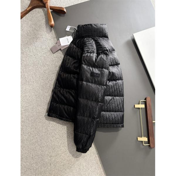 ライトグレー 老花 立领 ダウンジャケット 2025秋冬保温 ディオール DIOR コピーアウター 高機能