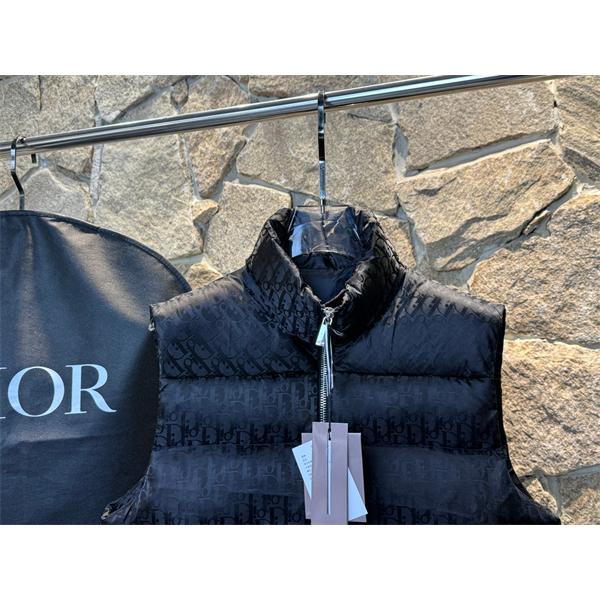 ダークグレー 老花 ダウンベスト 2025秋冬ウォーマー ディオール DIOR スーパーコピー 高品質