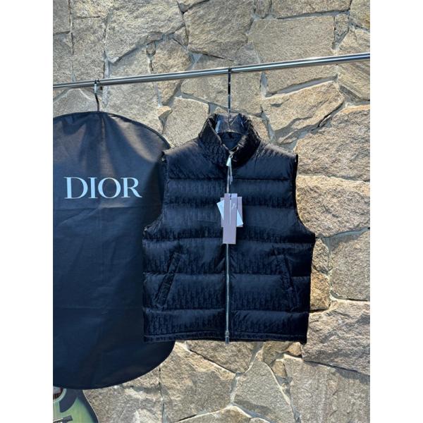 ダークグレー 老花 ダウンベスト 2025秋冬ウォーマー ディオール DIOR スーパーコピー 高品質