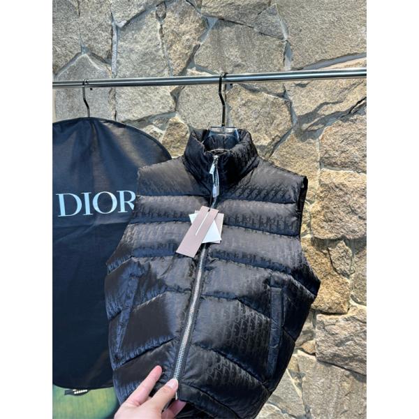 ダークグレー 老花 ダウンベスト 2025秋冬ウォーマー ディオール DIOR スーパーコピー 高品質