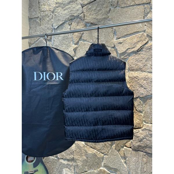 ダークグレー 老花 ダウンベスト 2025秋冬ウォーマー ディオール DIOR スーパーコピー 高品質