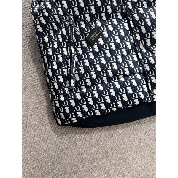 ネイビー × 老花 ストライプ ダウンベスト 2025秋冬ファッショナブル ディオール DIOR コピー 