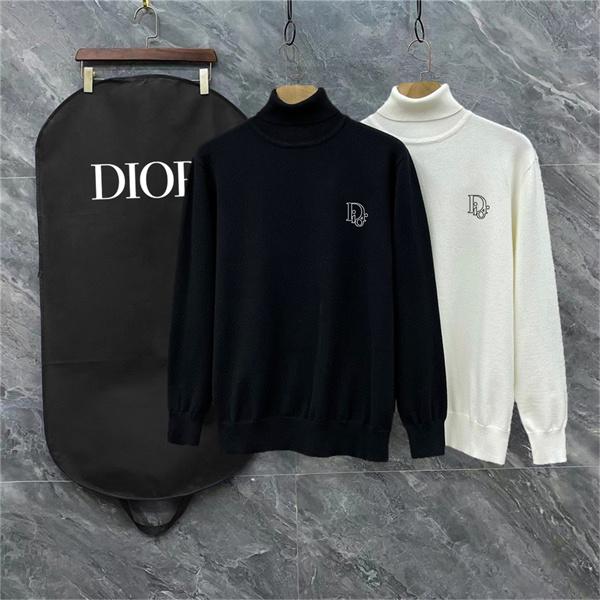 ホワイト ハイネック セーター 2025秋冬洗練 ディオール DIOR 偽物 トップス ユニセックス