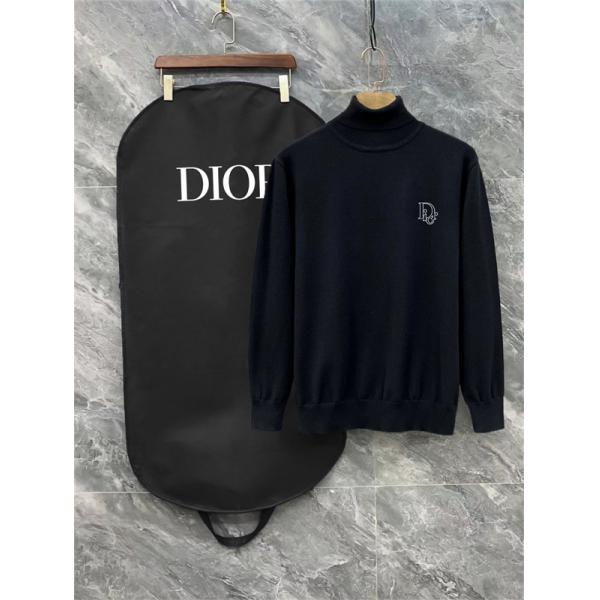 ホワイト ハイネック セーター 2025秋冬洗練 ディオール DIOR 偽物 トップス ユニセックス