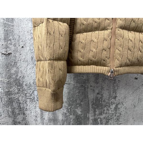 ブラック ニット柄 連帽 POLO RALPH LAUREN コピー 秋冬独創 ダウンジャケット ポロラルフローレン 