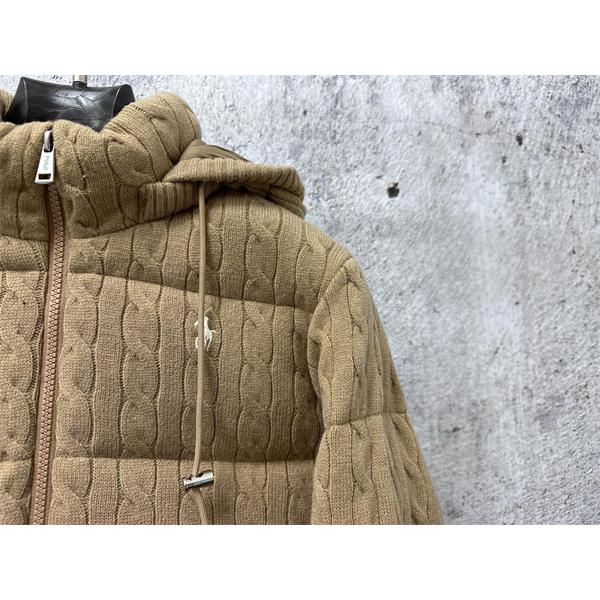 ブラック ニット柄 連帽 POLO RALPH LAUREN コピー 秋冬独創 ダウンジャケット ポロラルフローレン 