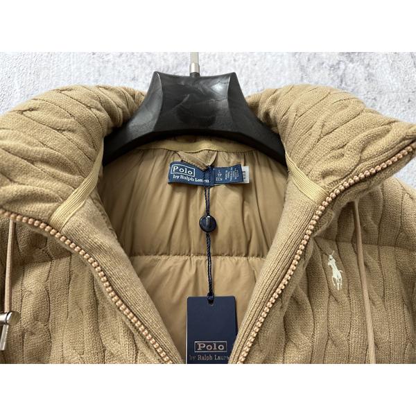 ブラック ニット柄 連帽 POLO RALPH LAUREN コピー 秋冬独創 ダウンジャケット ポロラルフローレン 