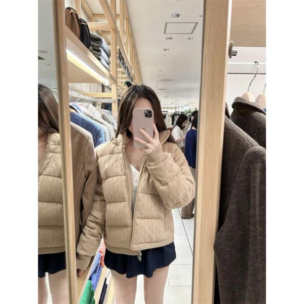 ブラック ニット柄 連帽 POLO RALPH LAUREN コピー 秋冬独創 ダウンジャケット ポロラルフローレン 