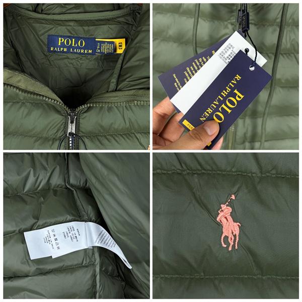 オリーブグリーン POLO RALPH LAUREN コピー 秋冬軽量保温 高機能 連帽 軽量 ダウンジャケット ポロラルフローレン
