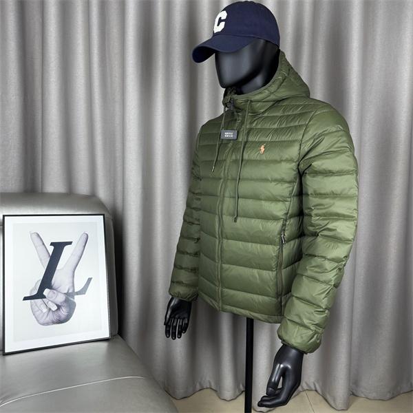 オリーブグリーン POLO RALPH LAUREN コピー 秋冬軽量保温 高機能 連帽 軽量 ダウンジャケット ポロラルフローレン