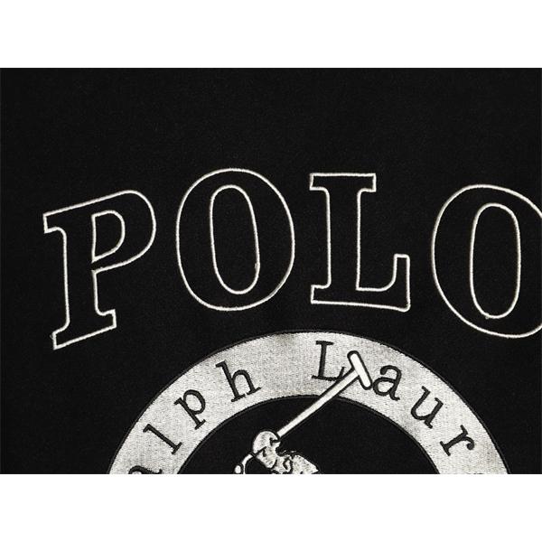 ブラック × ホワイト 刺繍 ベースボールジャケット ポロラルフローレン POLO RALPH LAUREN コピー 秋冬復古デザイン 高品質