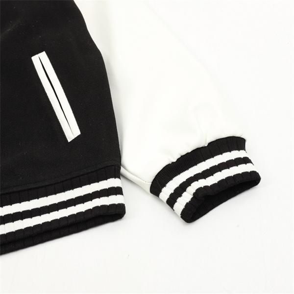 POLO RALPH LAUREN コピー 秋冬復古高級  ブラック × ホワイト ディテール豊富 ベースボールジャケット ポロラルフローレン