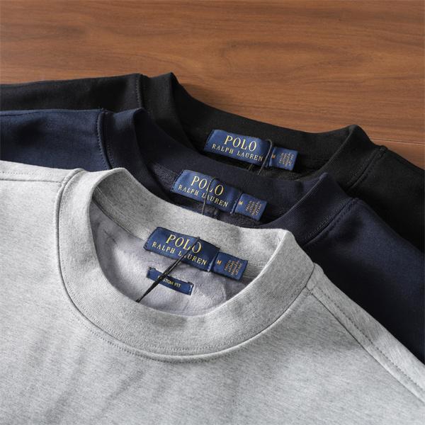 ブラック × ネイビー × グレー 円领 スウェット ポロラルフローレン POLO RALPH LAUREN 偽物 秋冬日常 シンプル ユニセックス