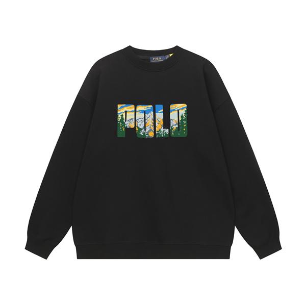 ブラック × グレー × ネイビー × ホワイト POLO RALPH LAUREN コピー 秋冬 風景ロゴ スウェット ポロラルフローレン
