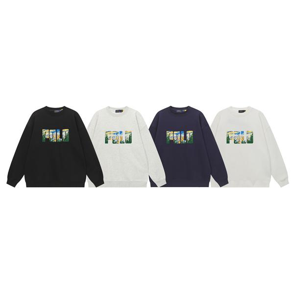ブラック × グレー × ネイビー × ホワイト POLO RALPH LAUREN コピー 秋冬 風景ロゴ スウェット ポロラルフローレン