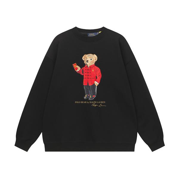 ブラック × ホワイト ベアーズプリント スウェット ポロラルフローレン POLO RALPH LAUREN コピー 秋冬可愛