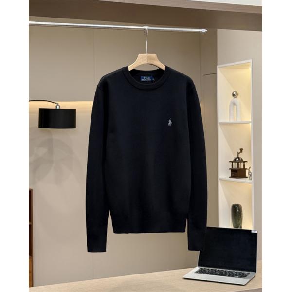 POLO RALPH LAUREN 偽物 秋冬シンプル保温 定番 ネイビー × ベージュ × ブラック 円领 ニットセーター ポロラルフローレン