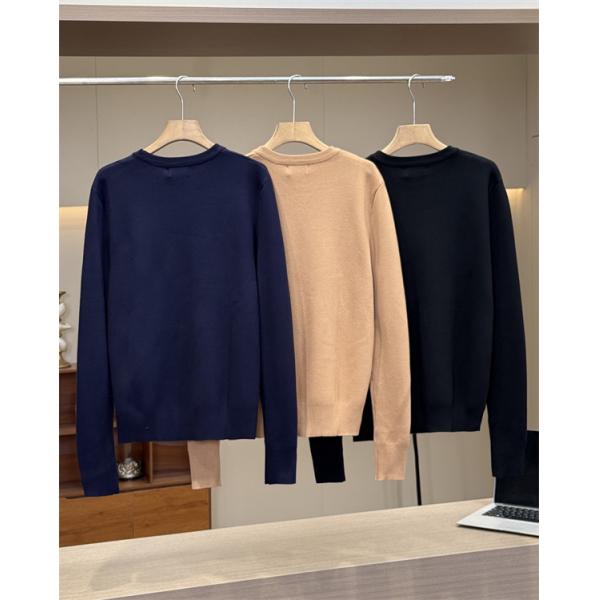 POLO RALPH LAUREN 偽物 秋冬シンプル保温 定番 ネイビー × ベージュ × ブラック 円领 ニットセーター ポロラルフローレン