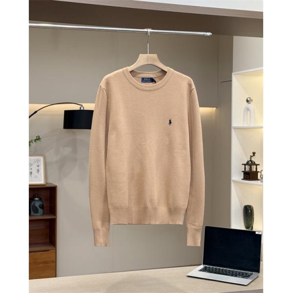 POLO RALPH LAUREN 偽物 秋冬シンプル保温 定番 ネイビー × ベージュ × ブラック 円领 ニットセーター ポロラルフローレン