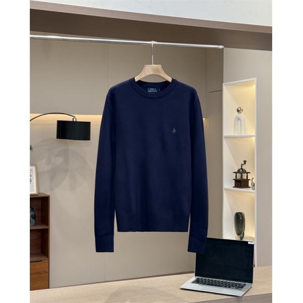 POLO RALPH LAUREN 偽物 秋冬シンプル保温 定番 ネイビー × ベージュ × ブラック 円领 ニットセーター ポロラルフローレン