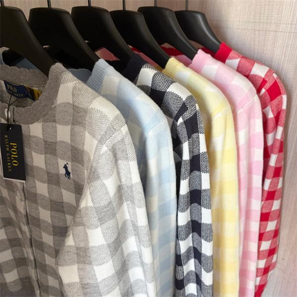 ライトブルー × ピンク × ブラック POLO RALPH LAUREN スーパーコピー 秋冬 カーディガン ポロラルフローレン