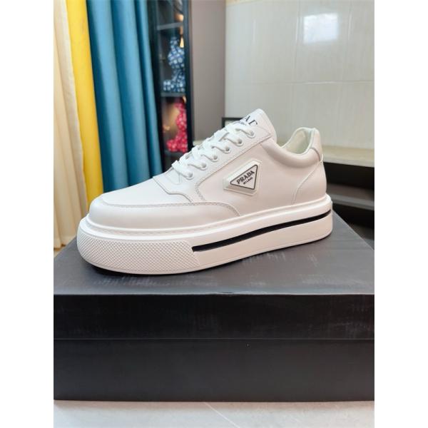 PRADA プラダ 激安 メンズ スニーカー レザー 厚底 ロゴ デザイン カジュアル シューズ 新作 旅行 通勤 おしゃれ 使いやすい 歩きやすい