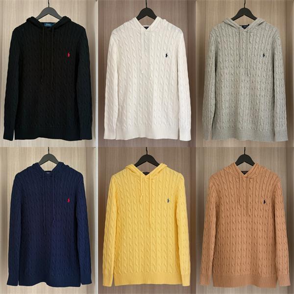 ブラック × ホワイト × グレー 6 色 連帽 麻花纹 ニット ポロラルフローレン POLO RALPH LAUREN コピー 秋冬復古多色 定番