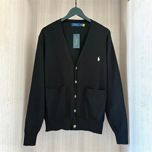  ホワイト × ブラック POLO RALPH LAUREN コピー 秋冬クラシック多彩 定番 4 色 V 领 カーディガン ポロラルフローレン