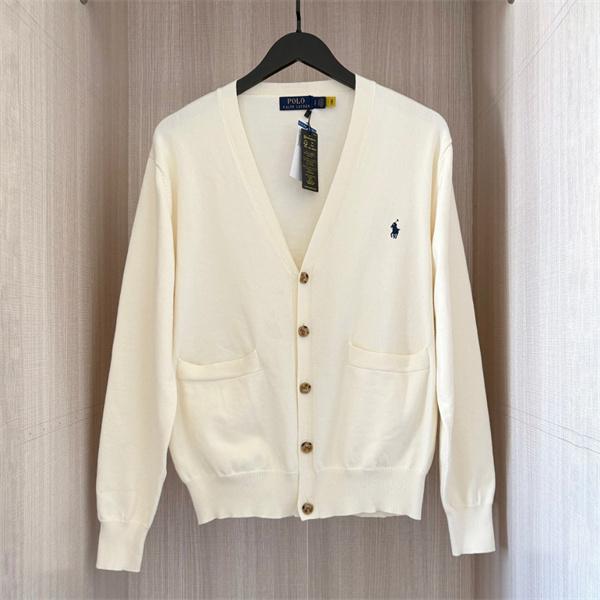  ホワイト × ブラック POLO RALPH LAUREN コピー 秋冬クラシック多彩 定番 4 色 V 领 カーディガン ポロラルフローレン