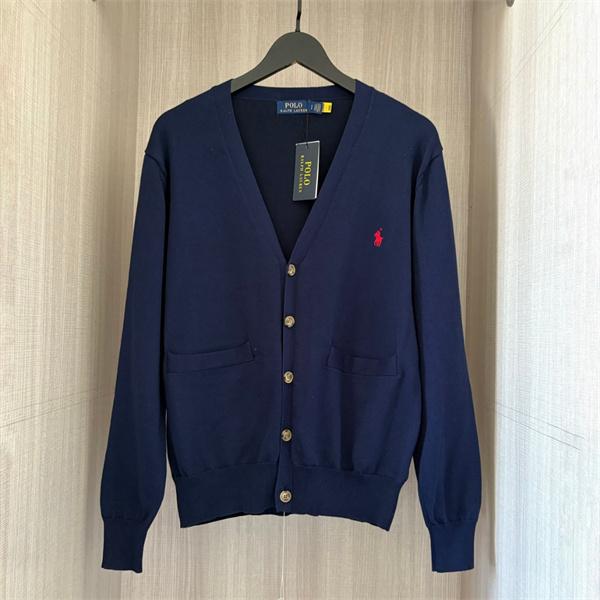  ホワイト × ブラック POLO RALPH LAUREN コピー 秋冬クラシック多彩 定番 4 色 V 领 カーディガン ポロラルフローレン