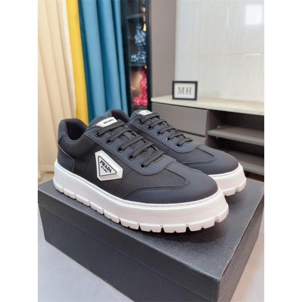 PRADA プラダ 激安 メンズ スニーカー レザー 厚底 カジュアル シューズ おしゃれ 高級感 歩きやすい 新作 多色展開