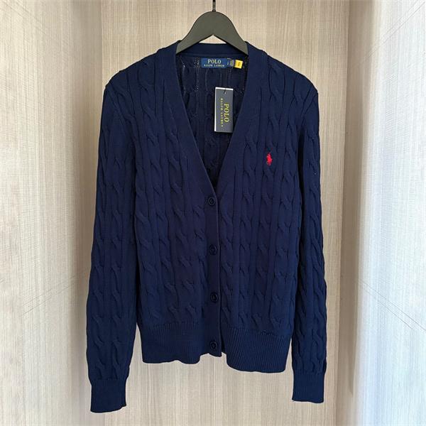 ネイビー × ライトブルー 9 色  V 领 カーディガン ポロラルフローレン POLO RALPH LAUREN 偽物 秋冬フェミニン超多色 