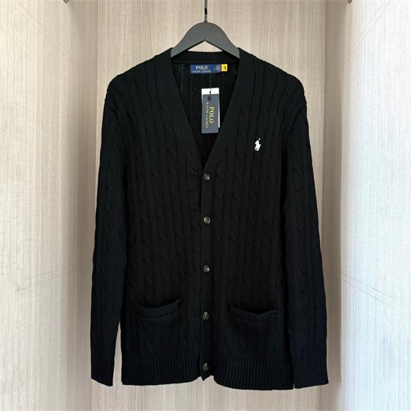 POLO RALPH LAUREN コピー 秋冬復古多彩 高品質 グレー × ホワイト 6 色 麻花纹 V 领 カーディガン ポロラルフローレン