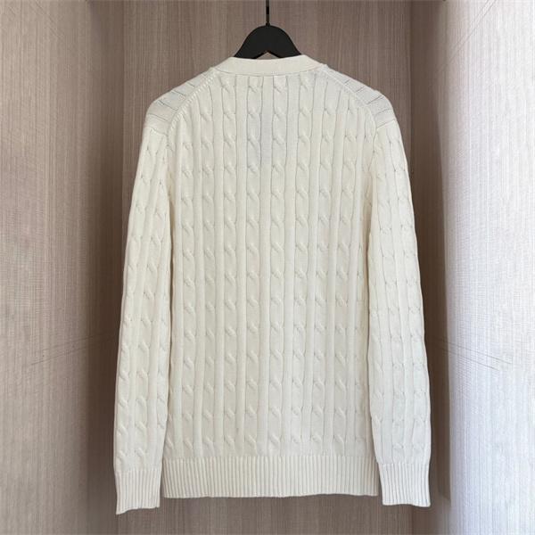 POLO RALPH LAUREN コピー 秋冬復古多彩 高品質 グレー × ホワイト 6 色 麻花纹 V 领 カーディガン ポロラルフローレン