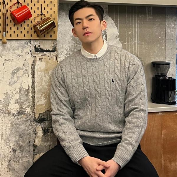 グレー 麻花纹 円领 ニットセーター ポロラルフローレン POLO RALPH LAUREN スーパーコピー 秋冬着こなし上品 定番